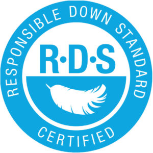 Prana's sustainable clothing bears the Responsible Down Standard Certification logo.